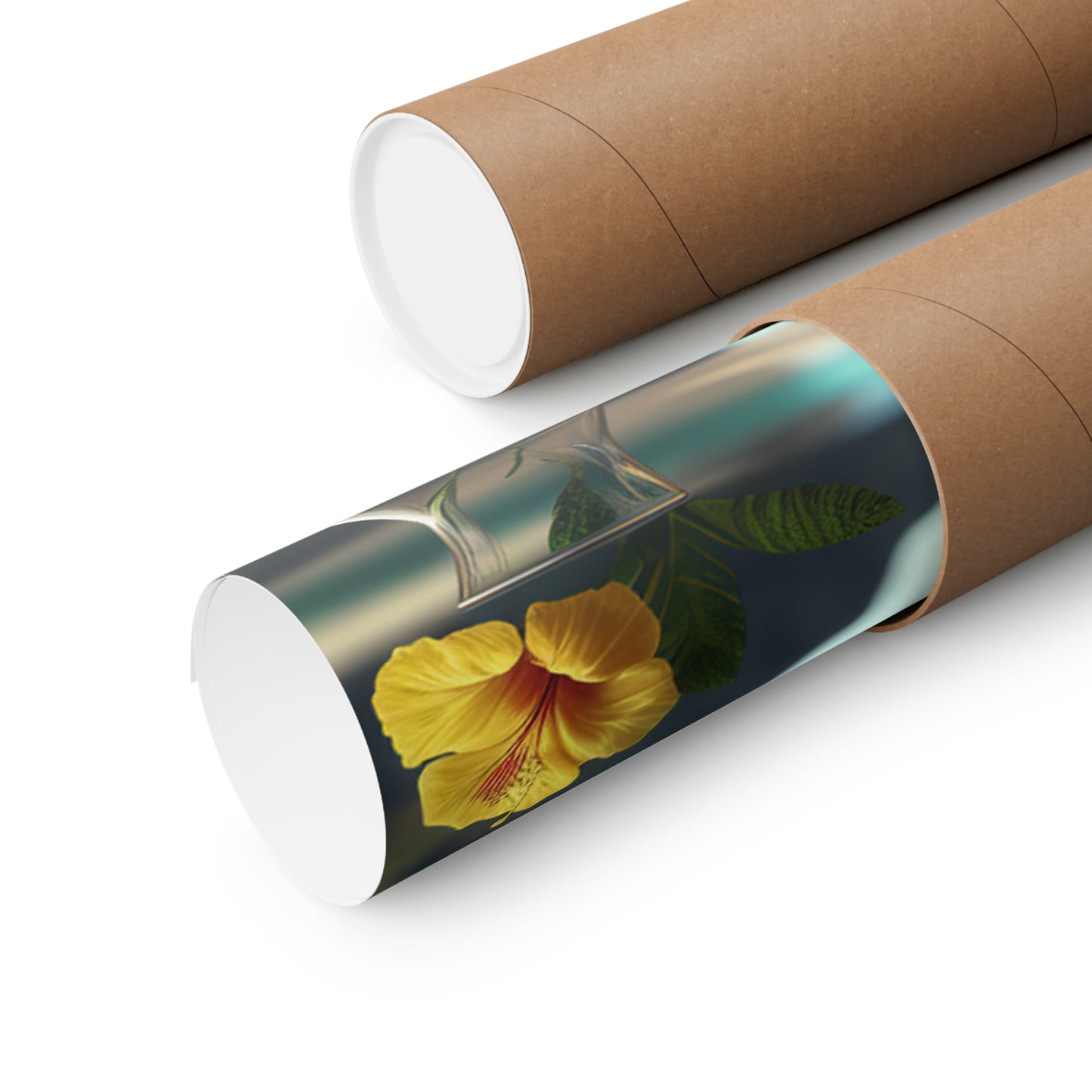 Premium Matte Vertical Posters Yellow Hibiscus Wood 5