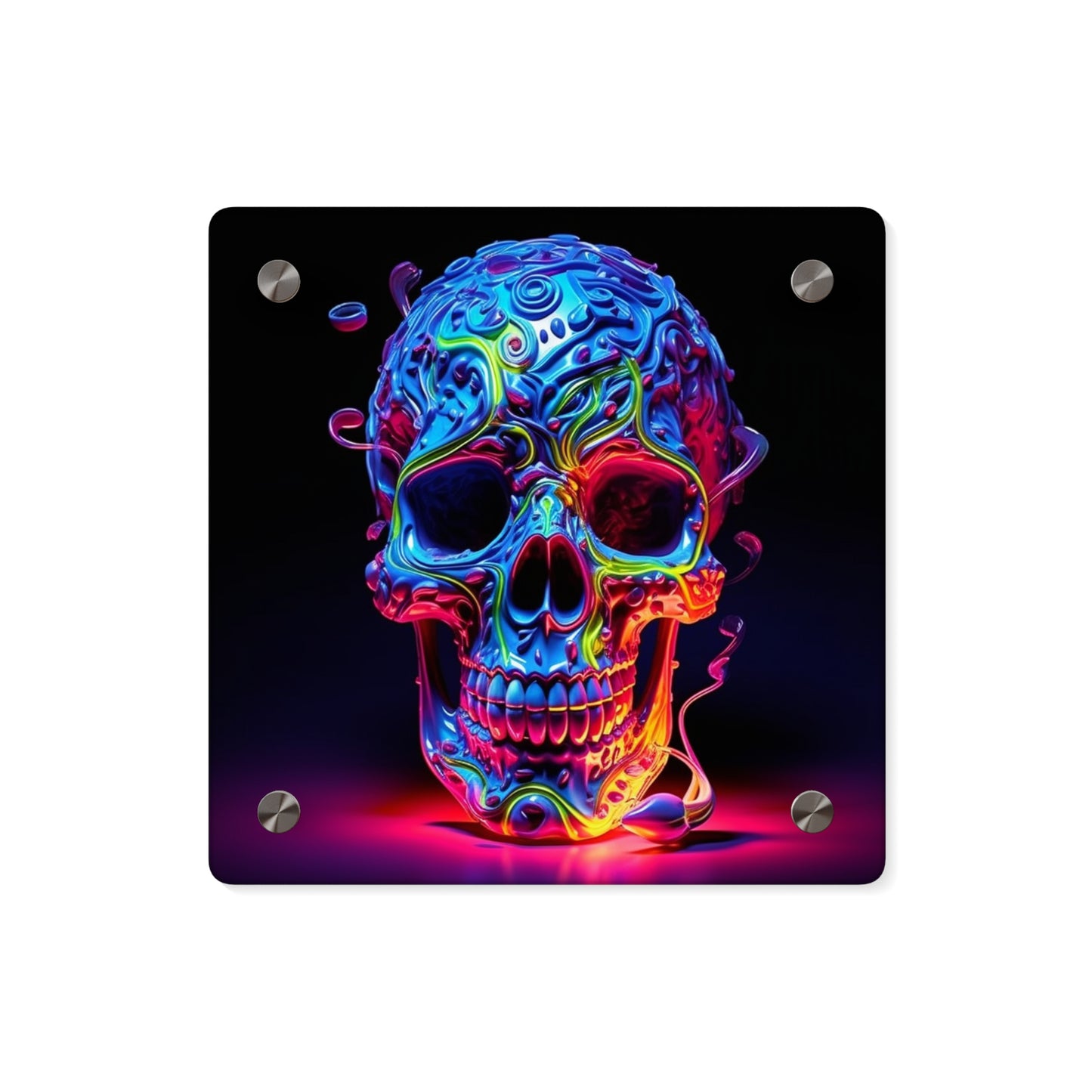 Acrylic Wall Art Panels Macro Skull Color 3