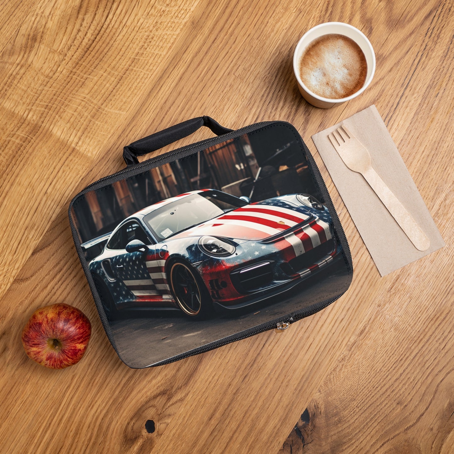 Lunch Bag American Flag Porsche 3