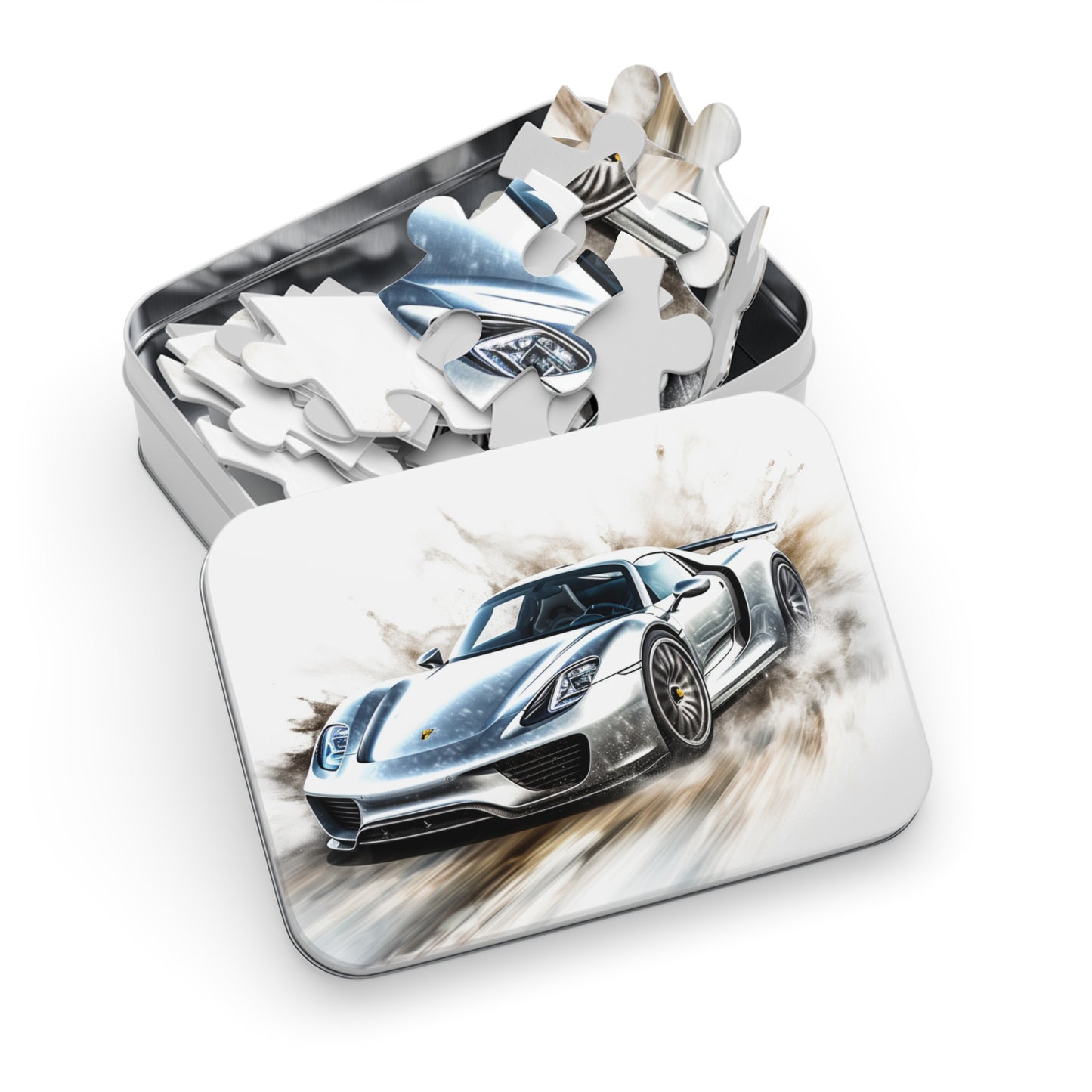 Jigsaw Puzzle (30, 110, 252, 500,1000-Piece) 918 Spyder white background driving fast with water splashing 2