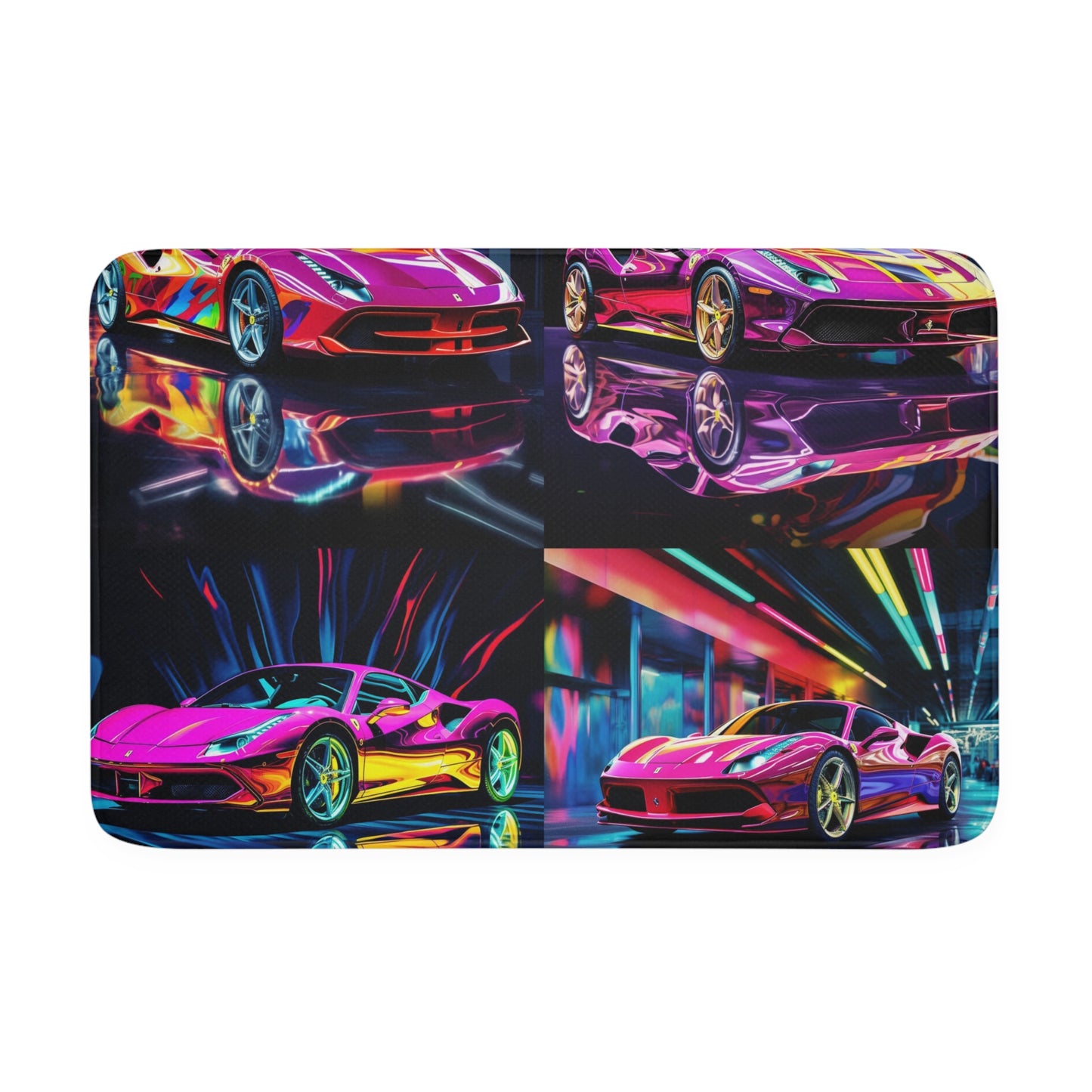 Memory Foam Bath Mat Pink Macro Ferrari 5