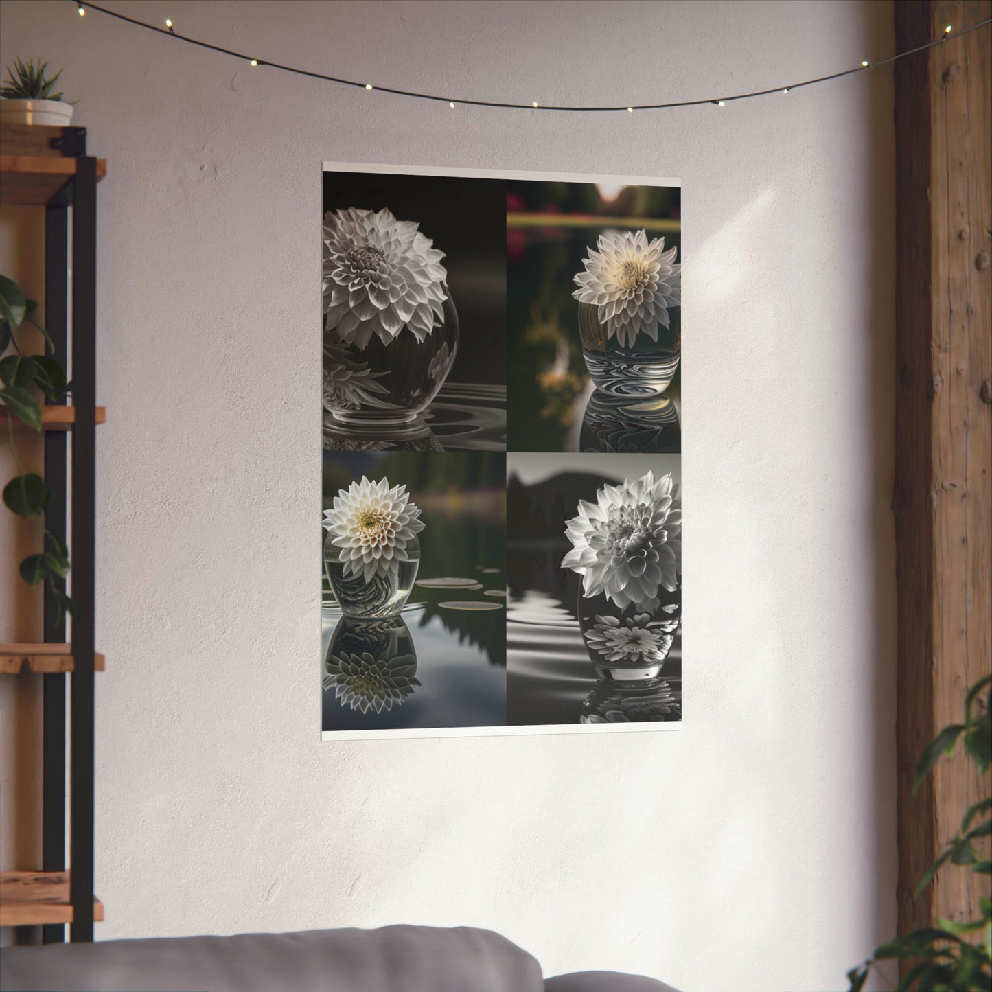 Premium Matte Vertical Posters White Dahlia 5