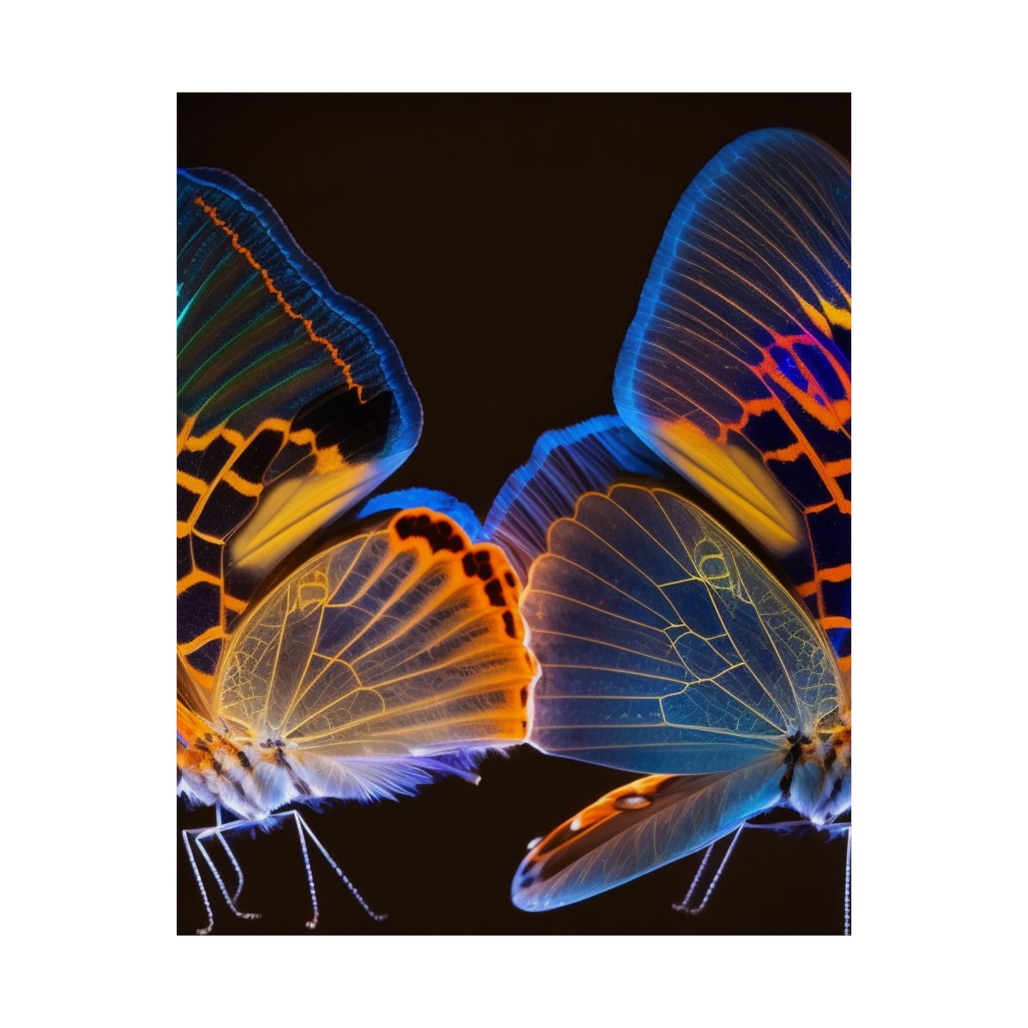 Premium Matte Vertical Posters Neon Glo Butterfly 2