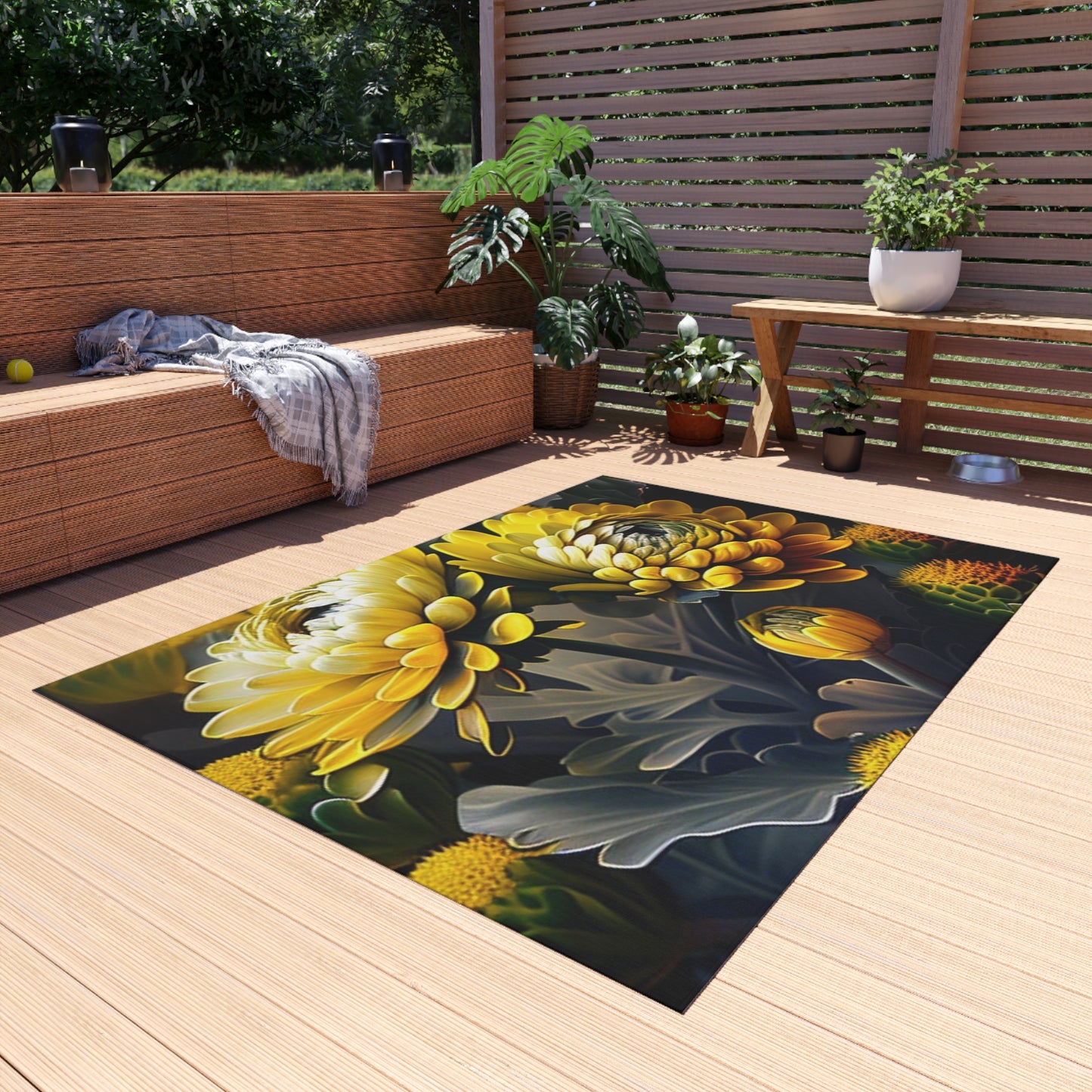 Outdoor Rug  Yellow Hermosas Flores Amarillas 2