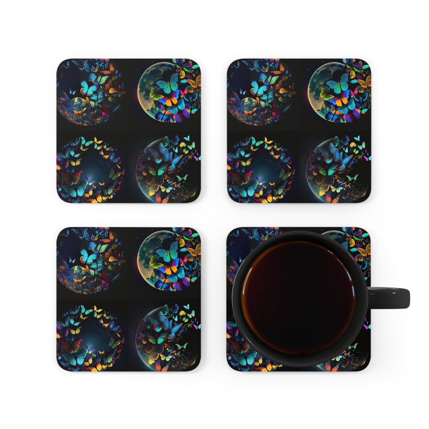 Corkwood Coaster Set Moon Butterfly 5