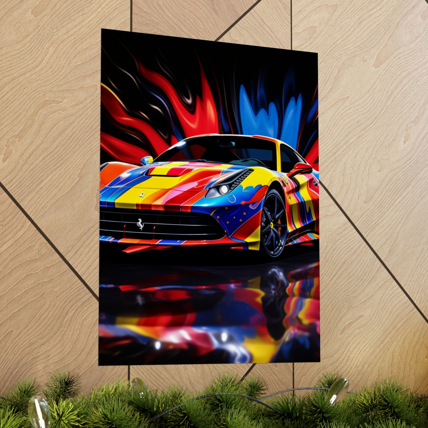 Premium Matte Vertical Posters Hyper Colorfull Ferrari 1