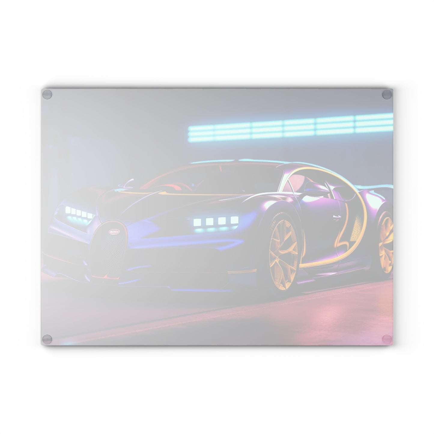 Glass Cutting Board Hyper Bugatti Neon Chiron 4