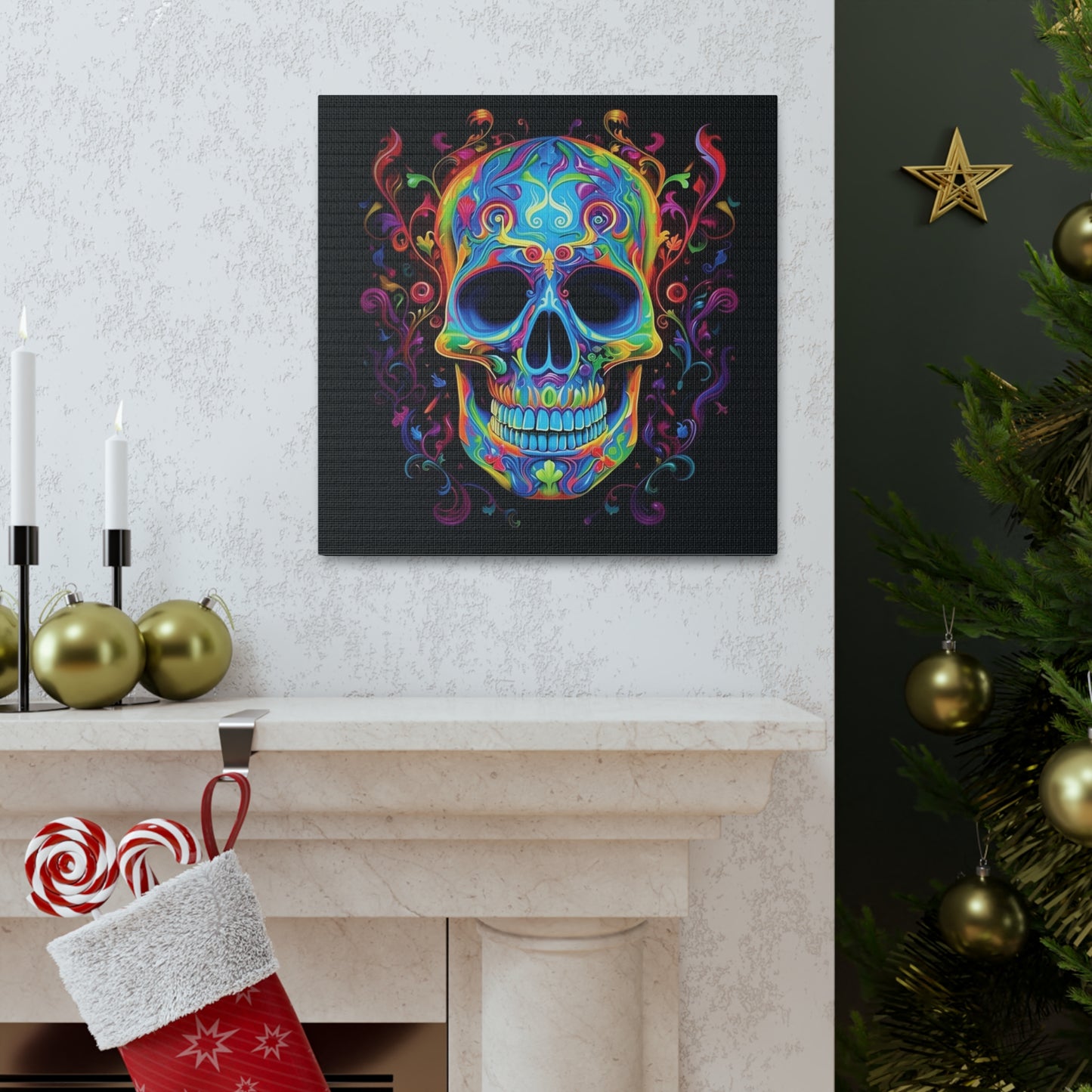 Canvas Gallery Wraps Macro Skull Color 4