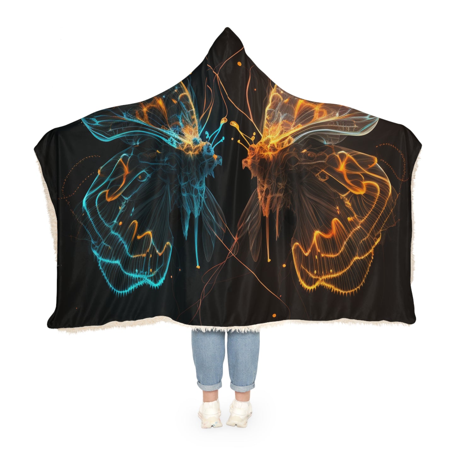 Snuggle Hooded Blanket Neon Glo Butterfly 1
