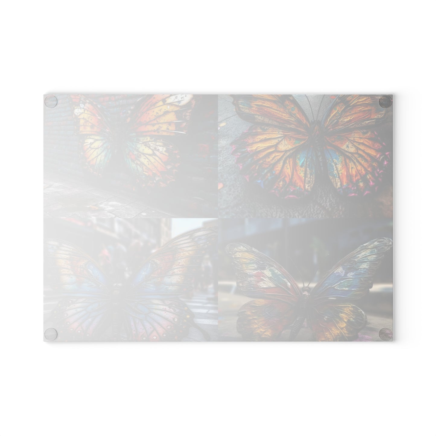 Glass Cutting Board Liquid Street Butterfly 5