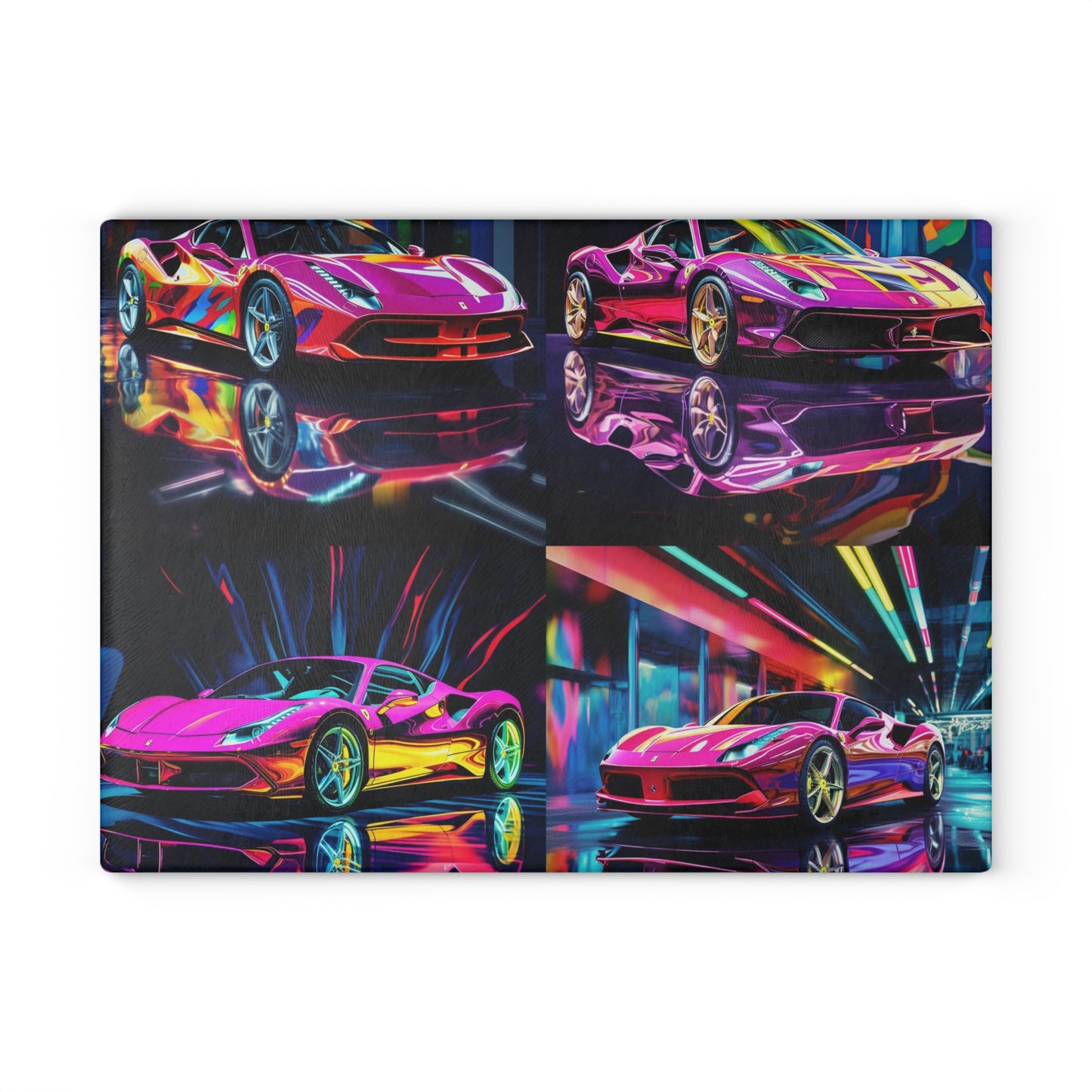 Glass Cutting Board Pink Macro Ferrari 5