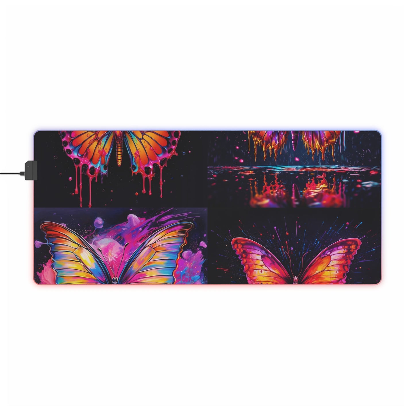 LED Gaming Mouse Pad Pink Butterfly Flair 5