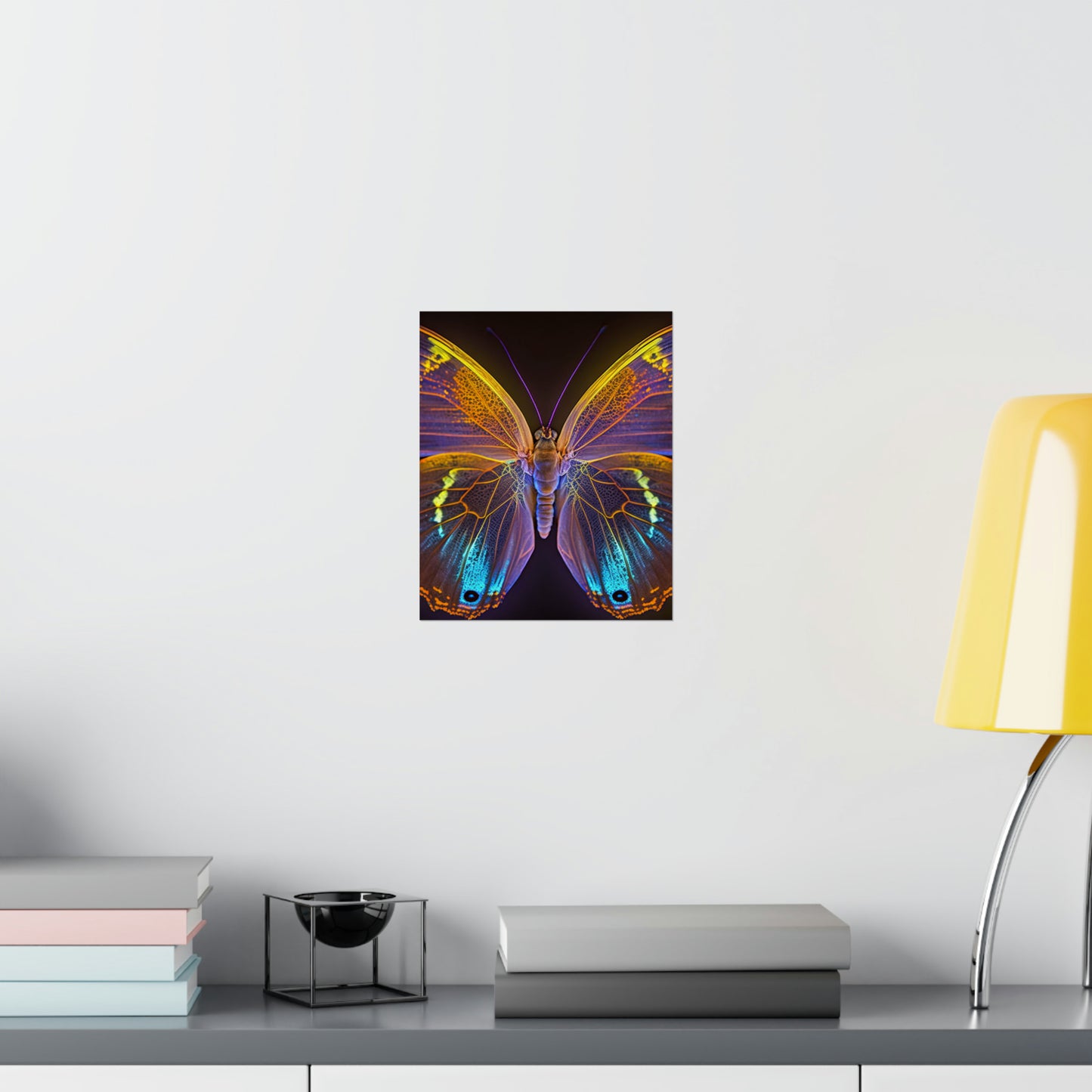 Premium Matte Vertical Posters Neon Butterfly Flair 2