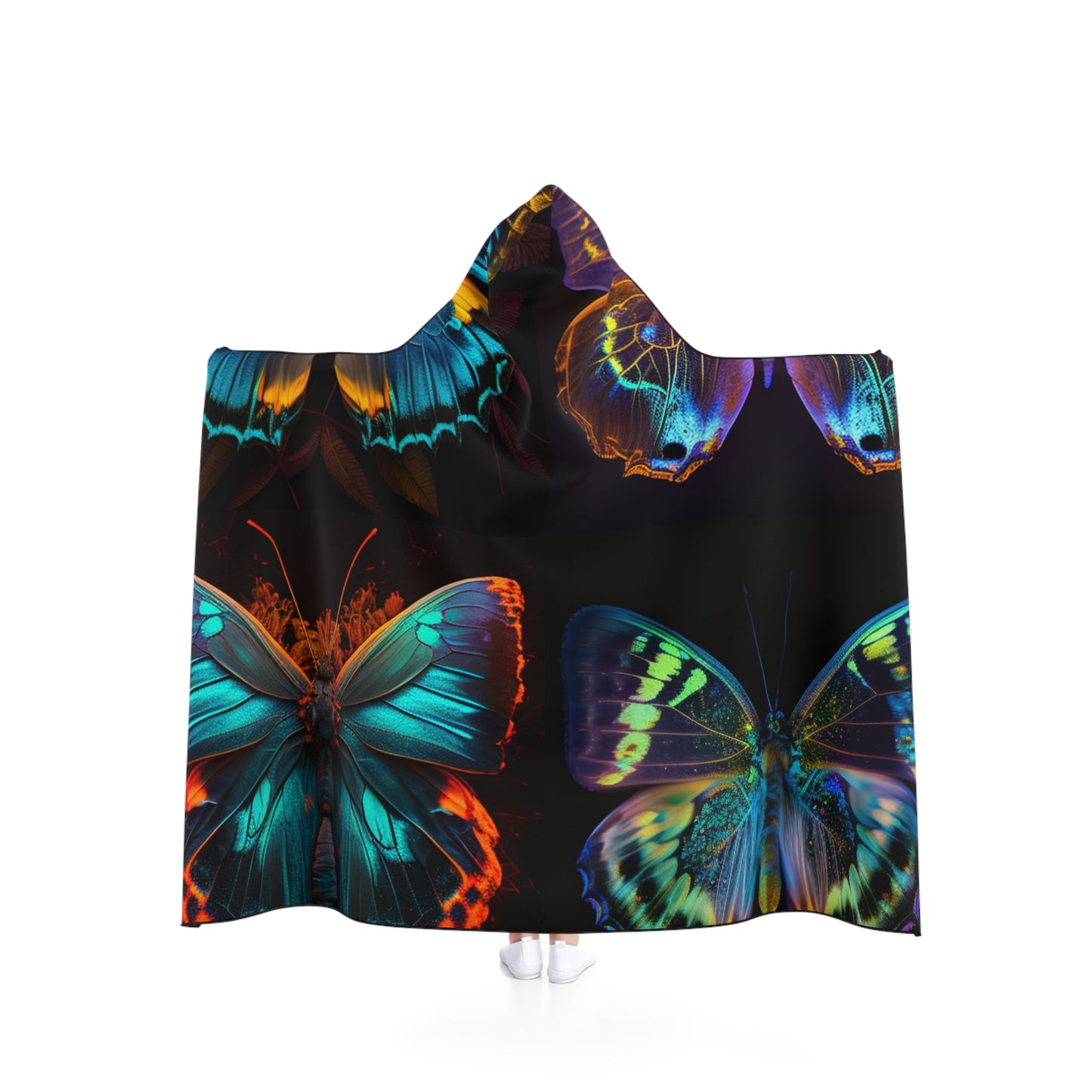 Hooded Blanket Neon Butterfly Flair 5
