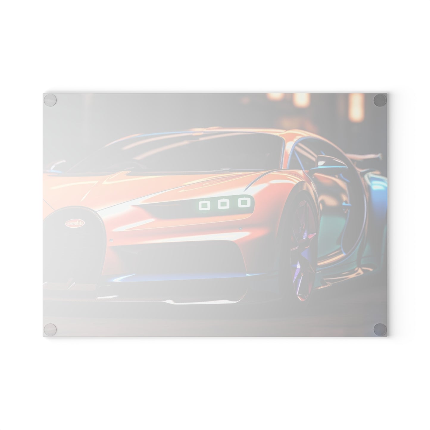 Glass Cutting Board Hyper Bugatti Neon Chiron 1