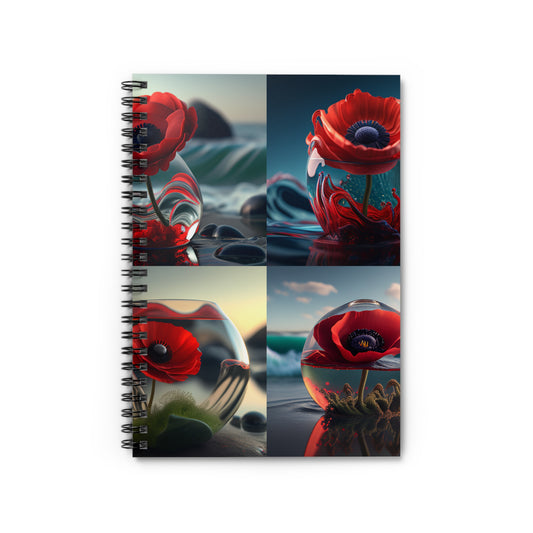 Spiral Notebook - Ruled Line Red Anemone in a Vase 5