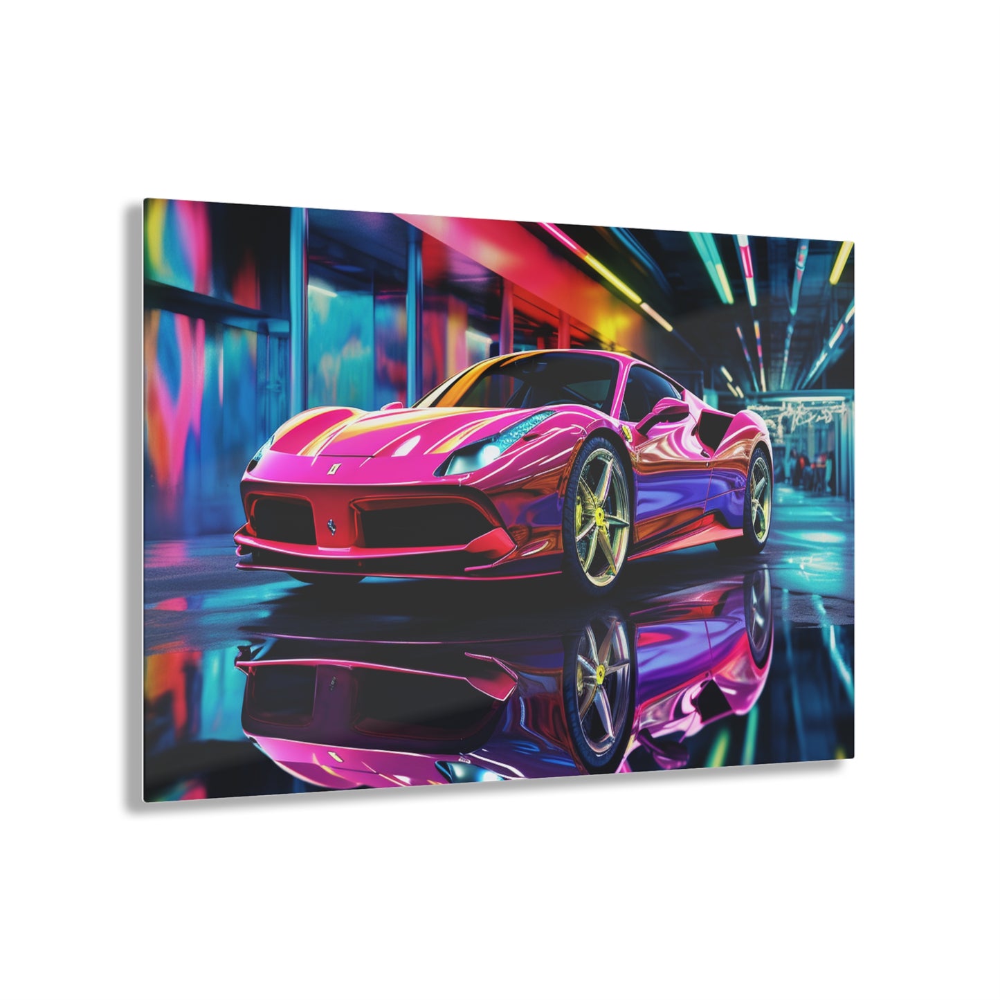 Acrylic Prints Pink Macro Ferrari 4