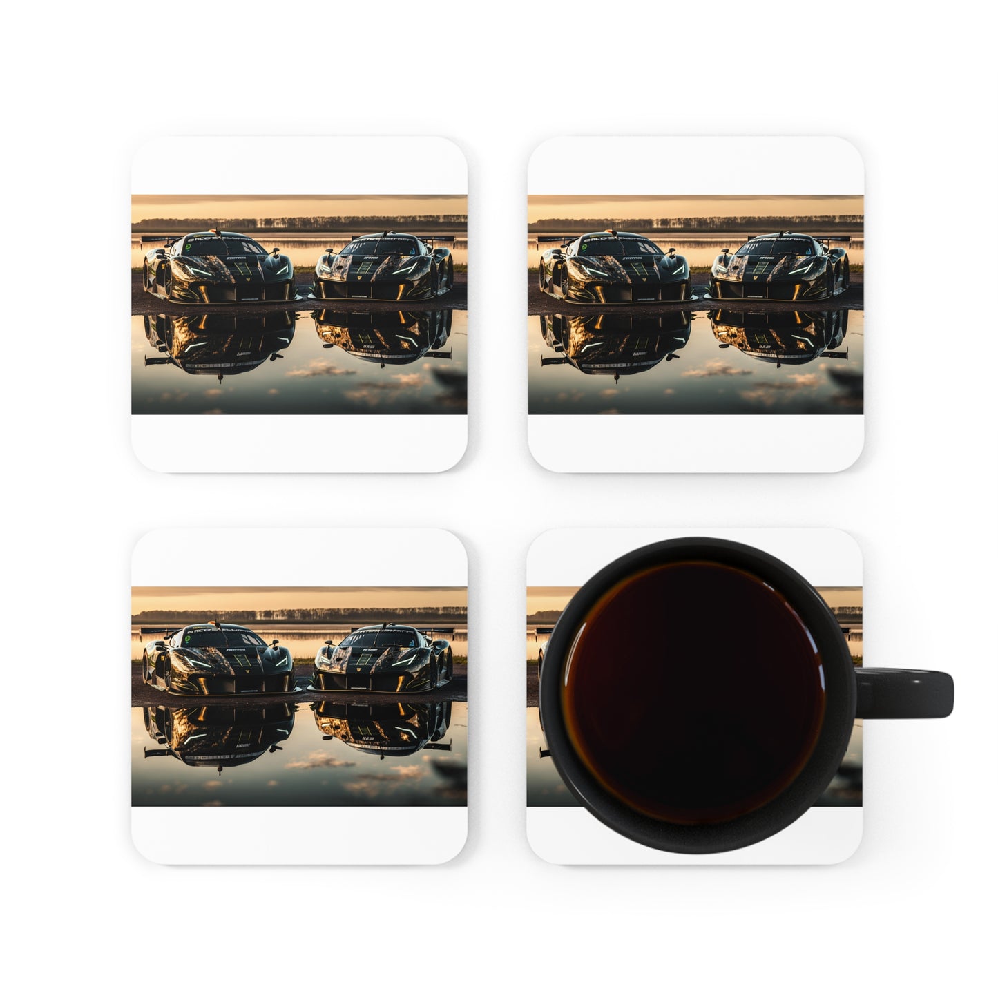 Corkwood Coaster Set Ferrari Lake 4