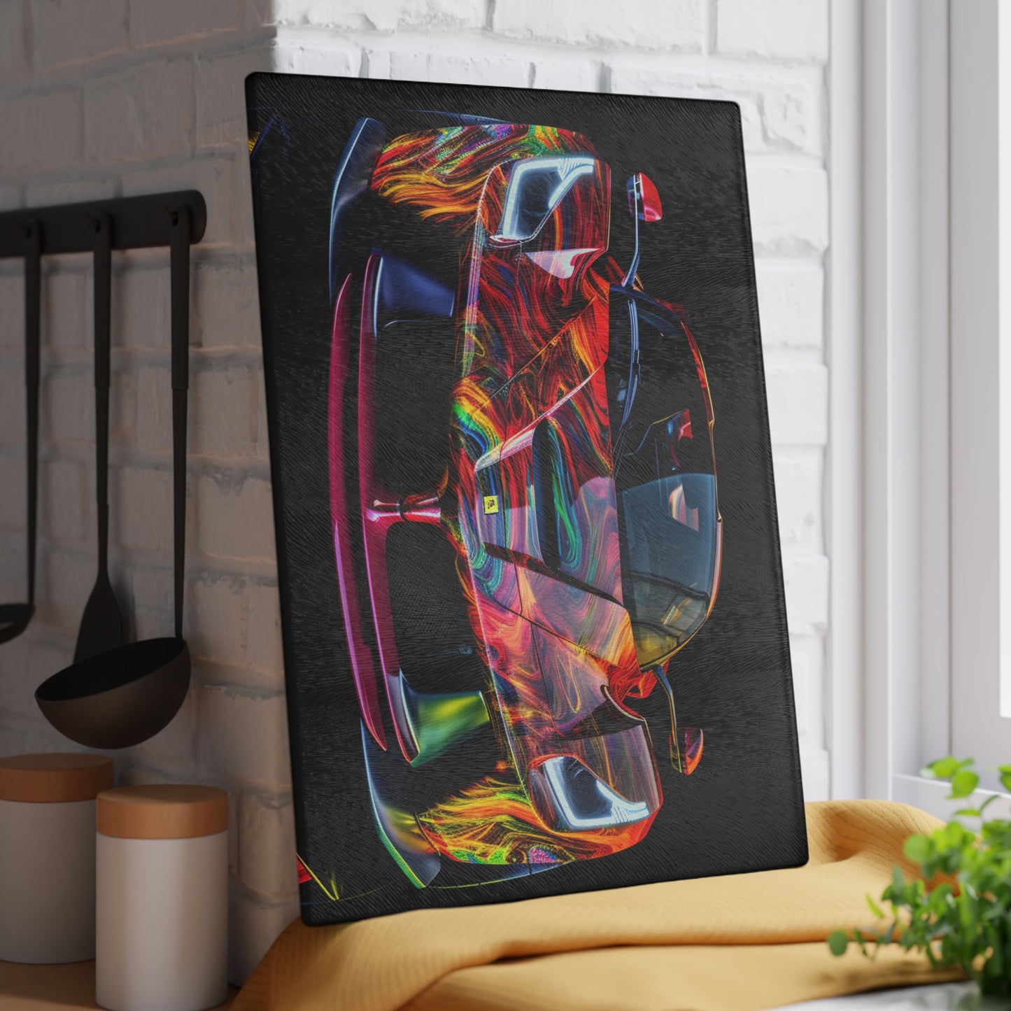 Glass Cutting Board Ferrari Neon 3