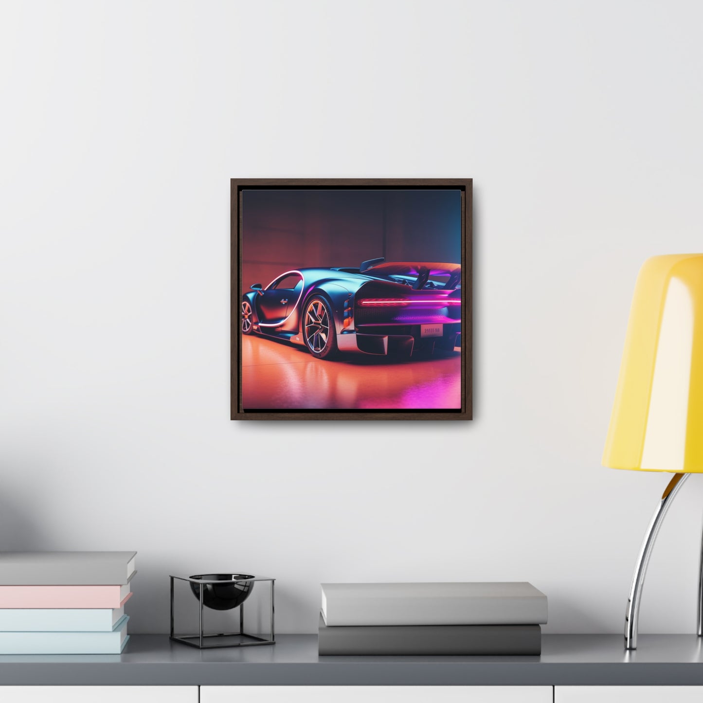 Gallery Canvas Wraps, Square Frame Hyper Bugatti Neon Chiron 2