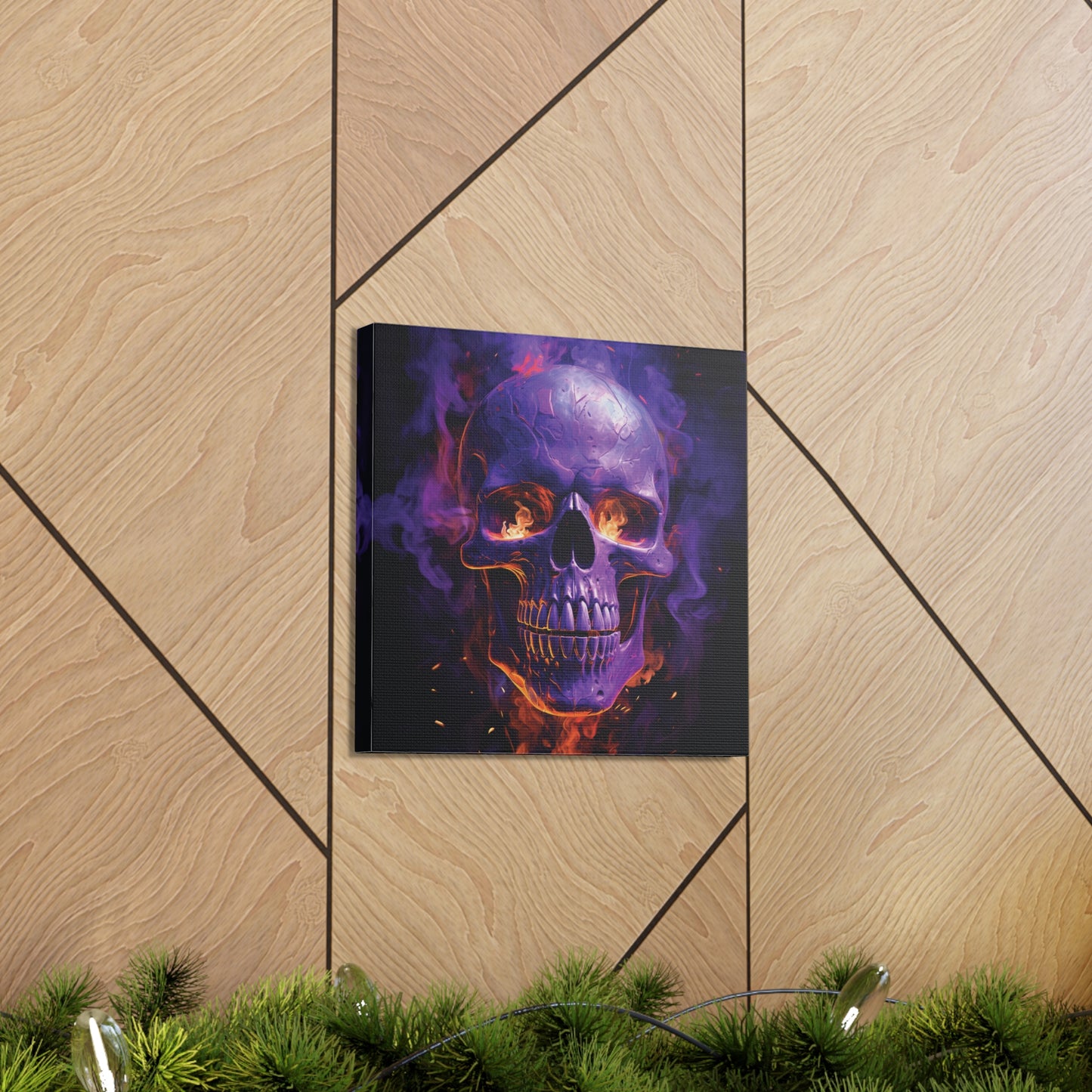 Canvas Gallery Wraps Skull Flames 1