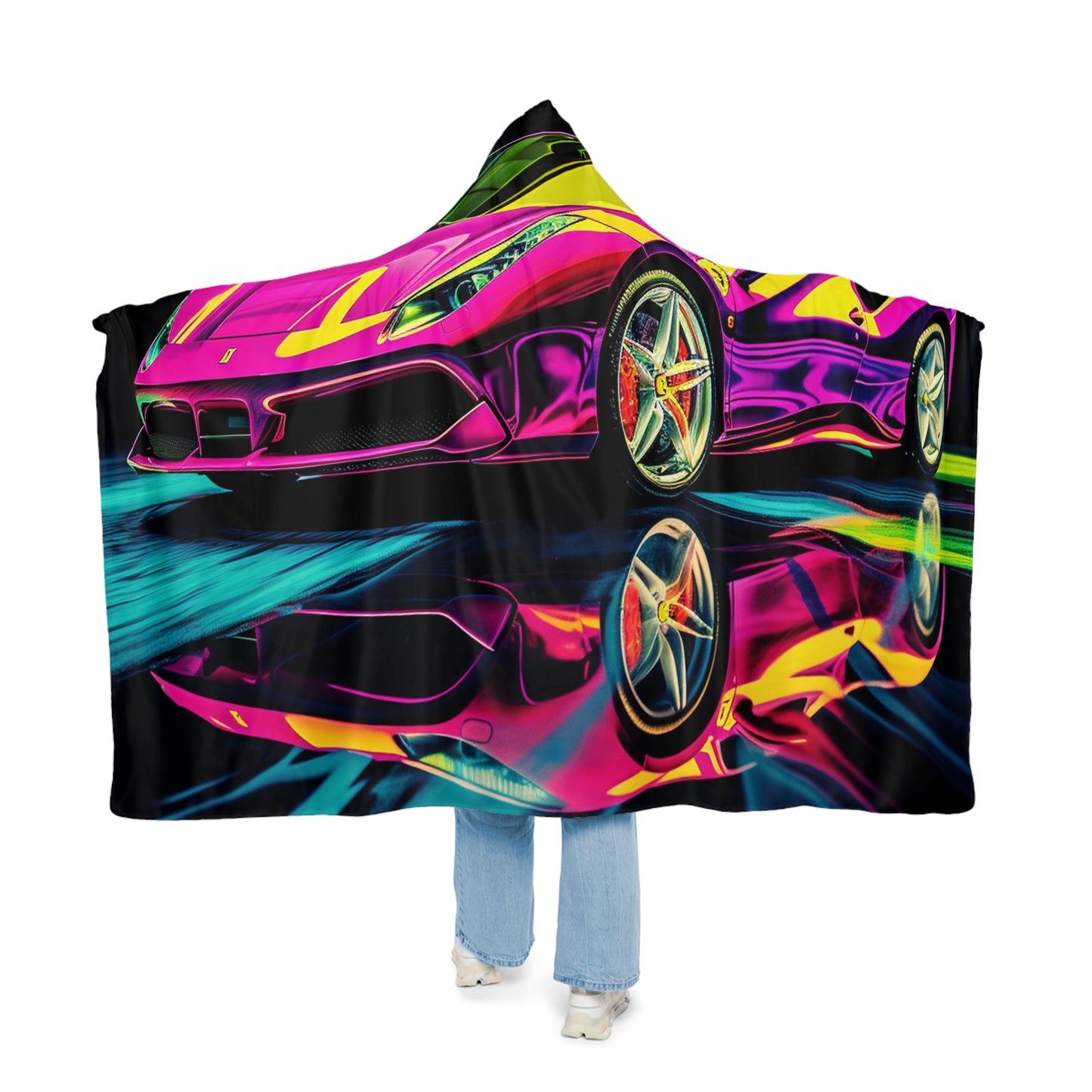 Snuggle Hooded Blanket Pink Ferrari Macro 3