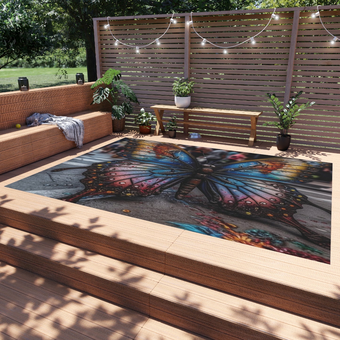 Outdoor Rug  Liquid Street Butterfly 4