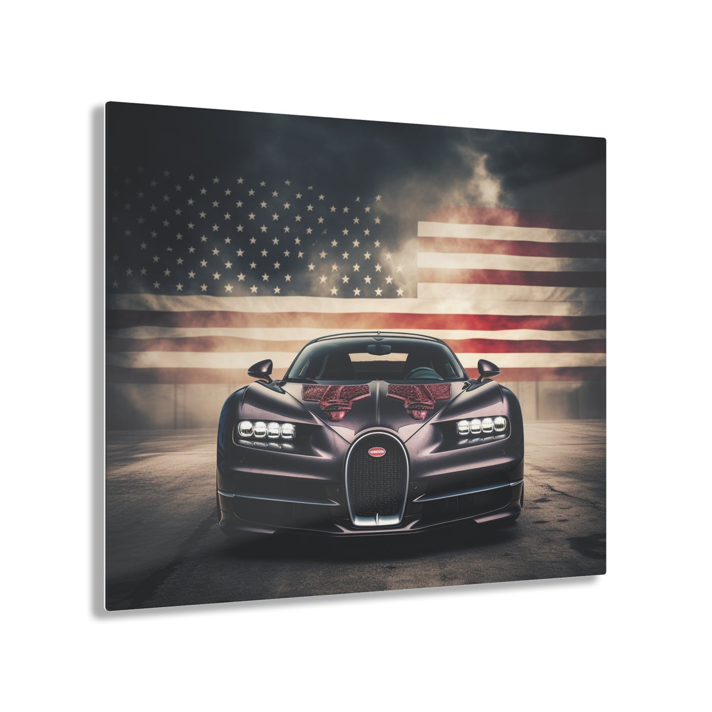 Acrylic Prints American Flag Background Bugatti 2