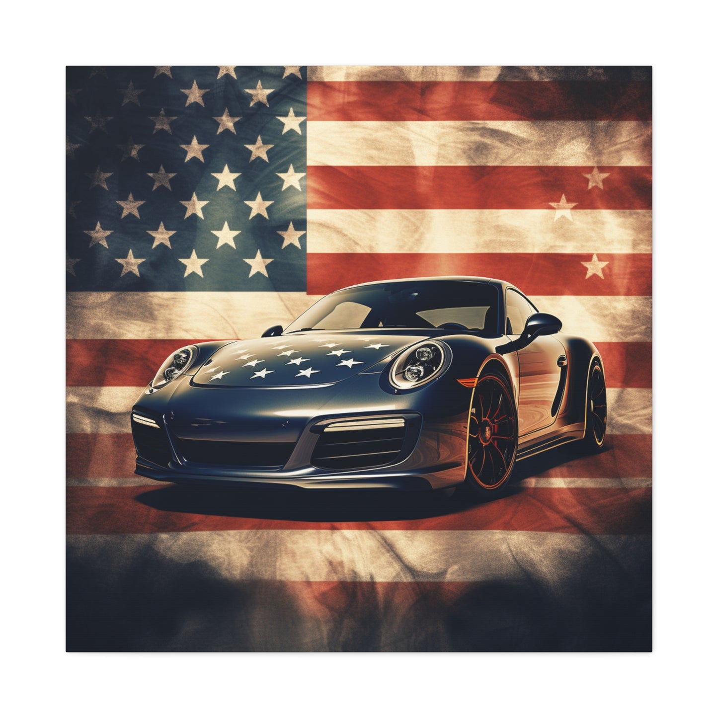 Canvas Gallery Wraps Abstract American Flag Background Porsche 3