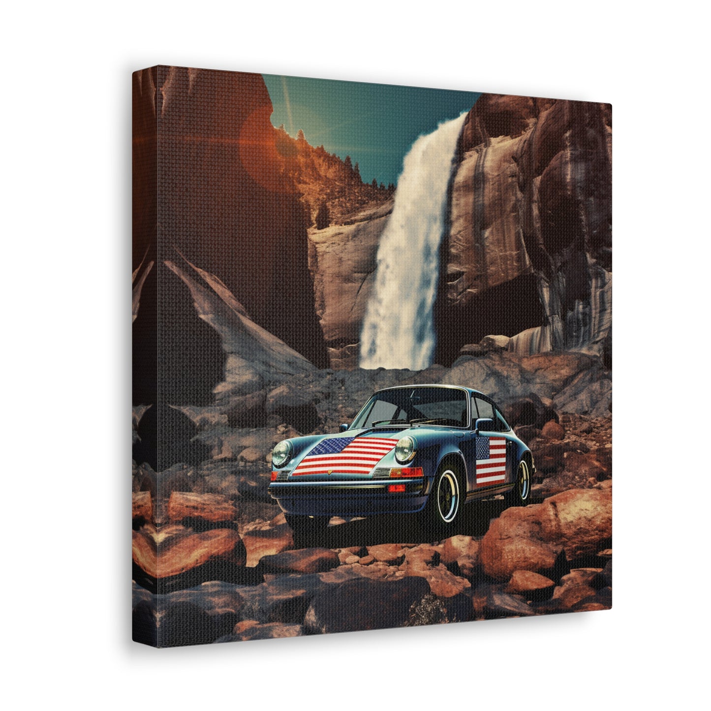 Canvas Gallery Wraps American Flag Porsche Abstract 2