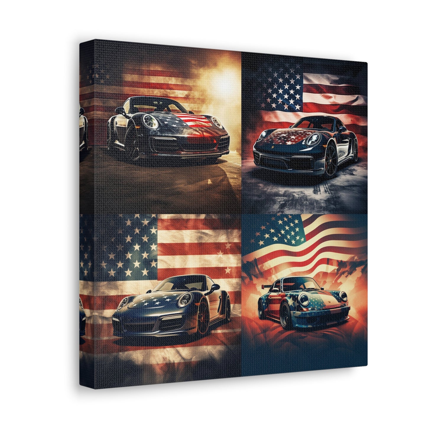Canvas Gallery Wraps Abstract American Flag Background Porsche 5