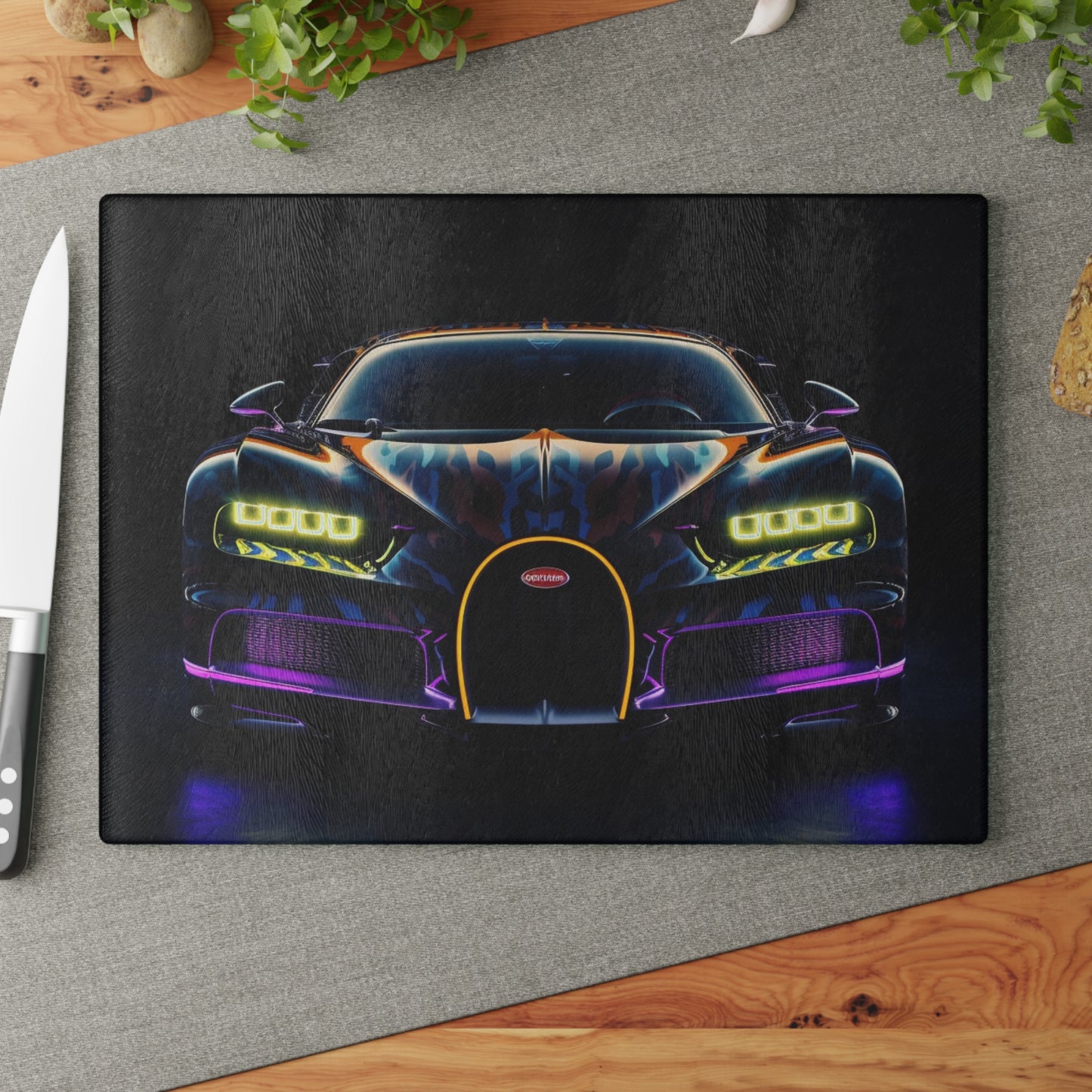 Glass Cutting Board Hyper Bugatti Chiron 3