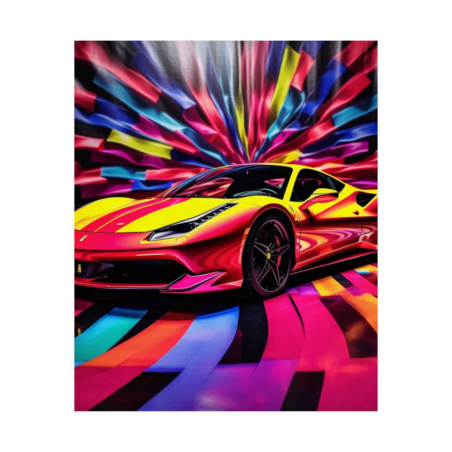 Premium Matte Vertical Posters Macro Flag Ferrari 3