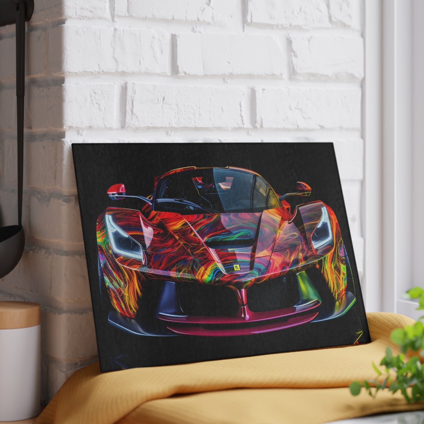 Glass Cutting Board Ferrari Neon 3