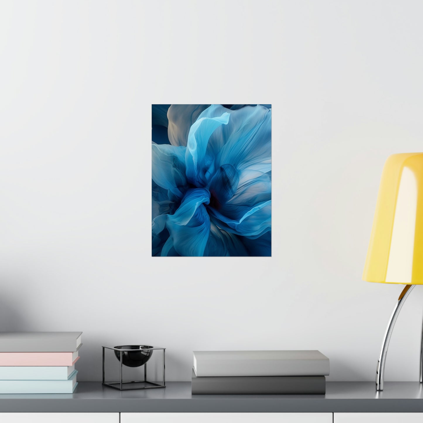 Premium Matte Vertical Posters Blue Tluip Abstract 2