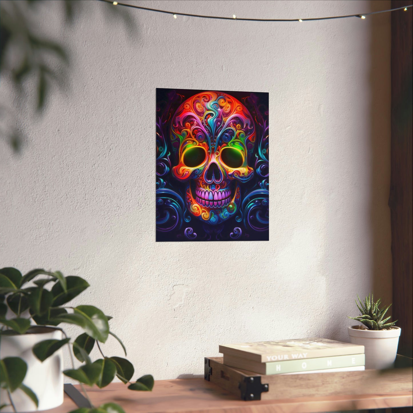 Premium Matte Vertical Posters Macro Skull Color 2