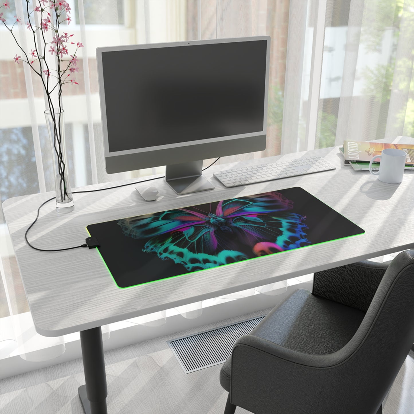 LED Gaming Mouse Pad Neon Butterfly Fusion 2