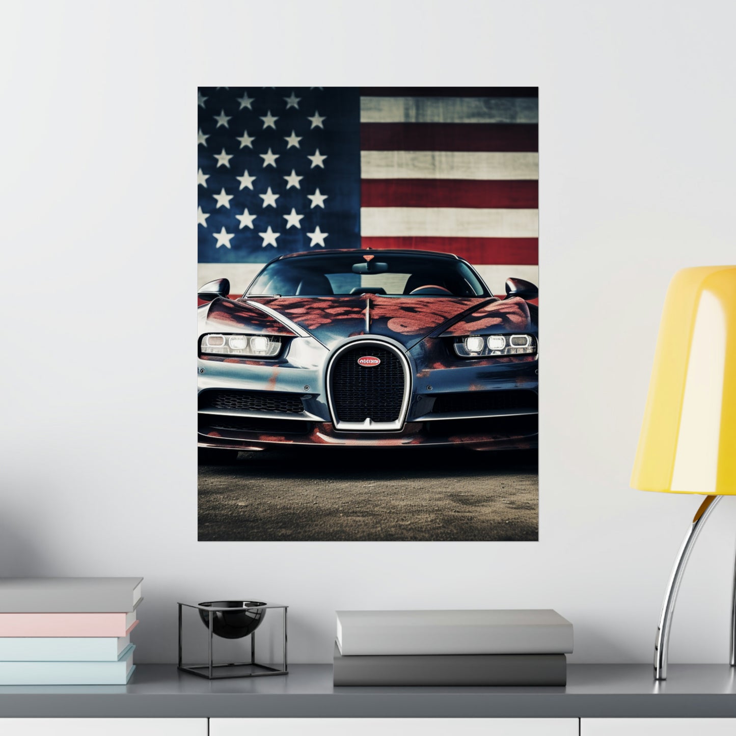 Premium Matte Vertical Posters Bugatti Flag 3