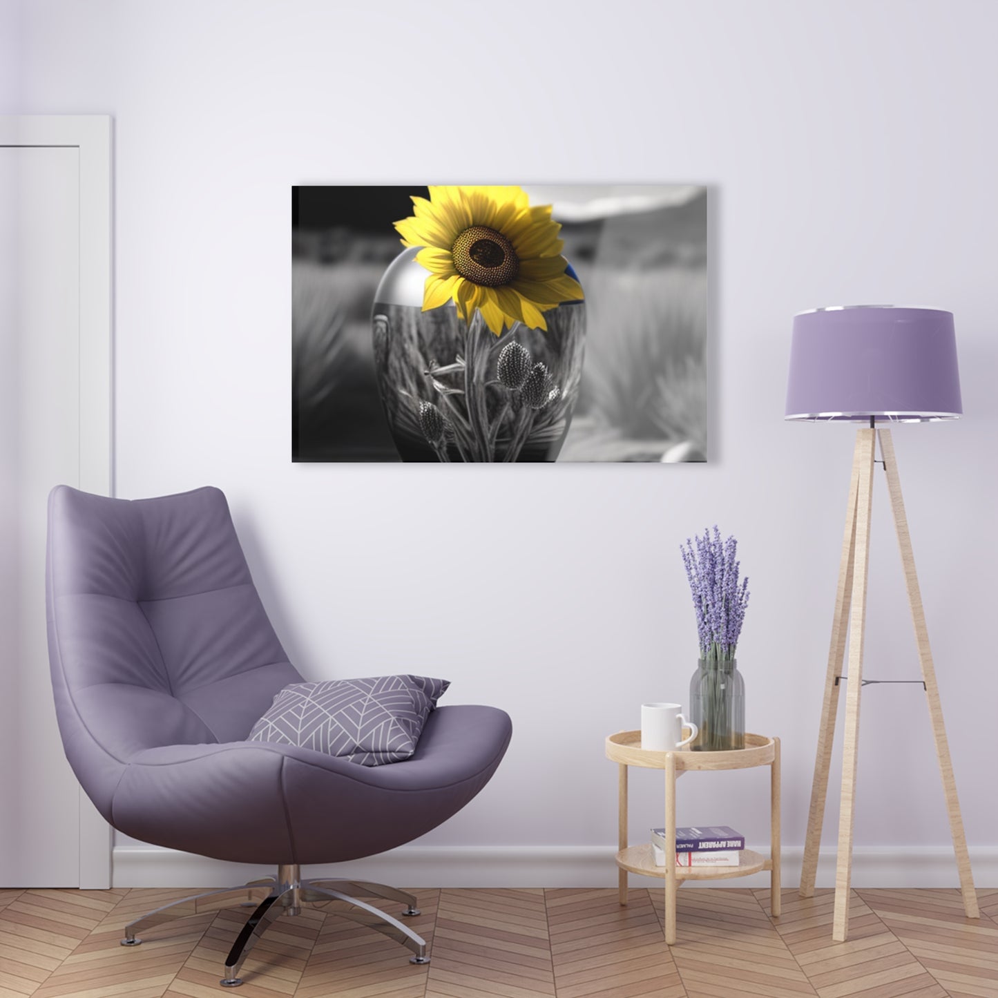 Acrylic Prints Yellw Sunflower in a vase 3