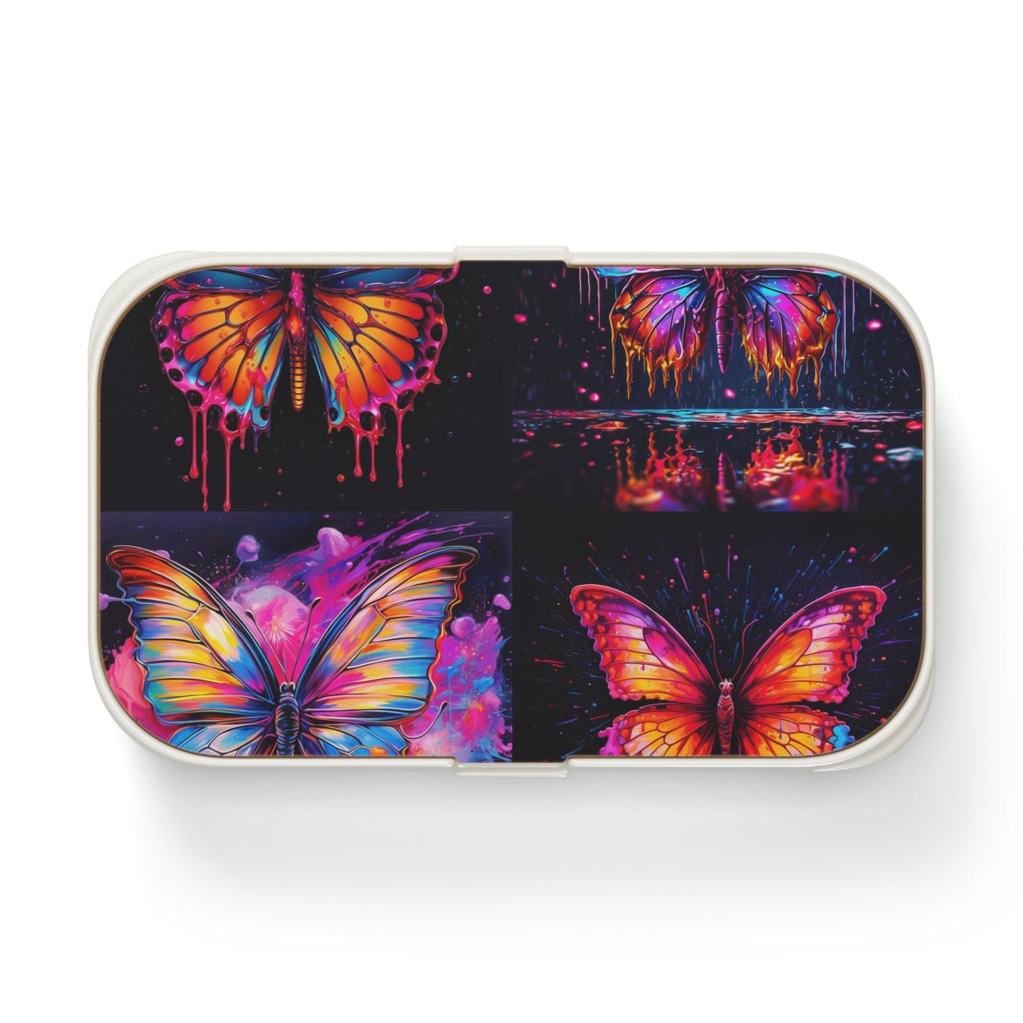 Bento Lunch Box Pink Butterfly Flair 5