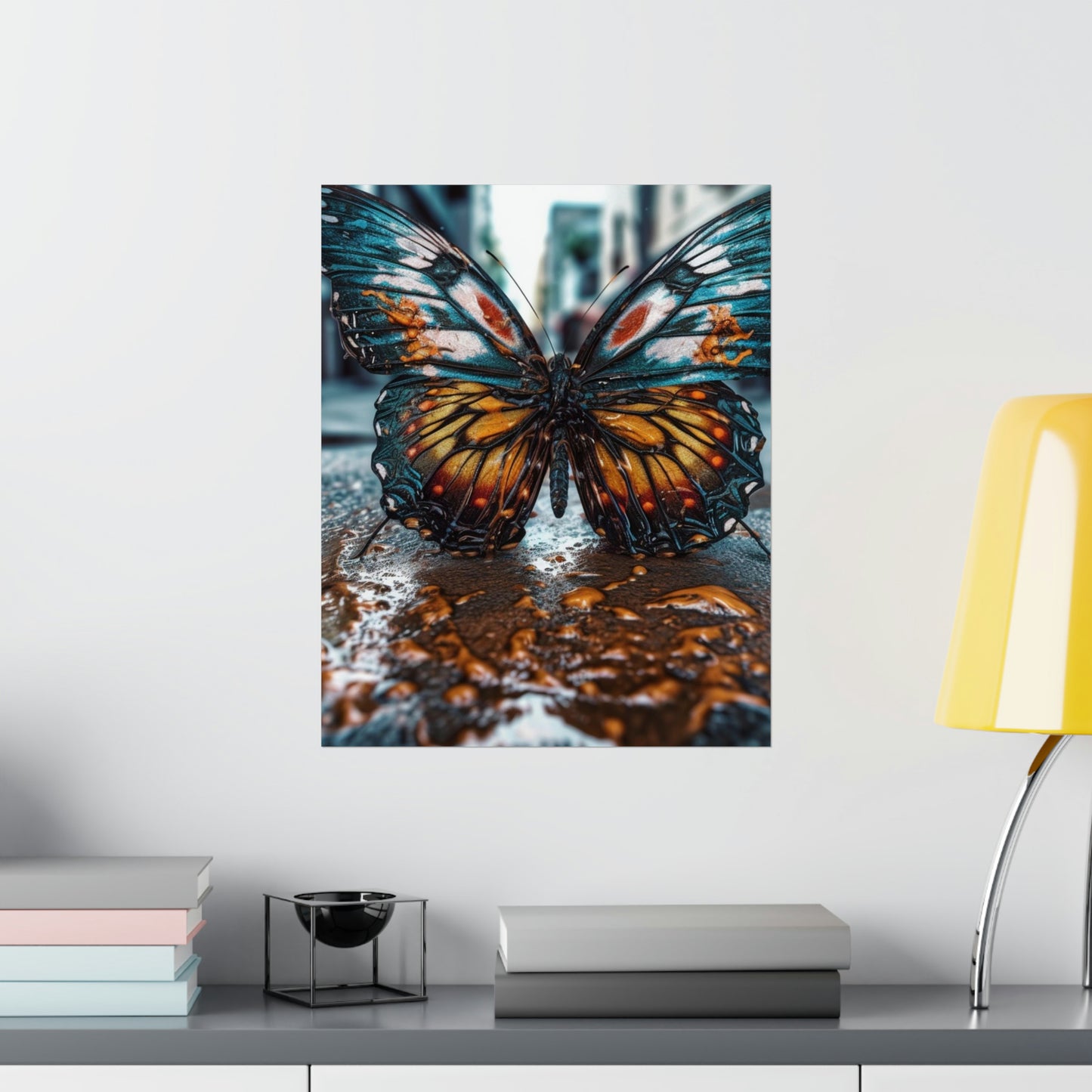 Premium Matte Vertical Posters Water Butterfly Street 3