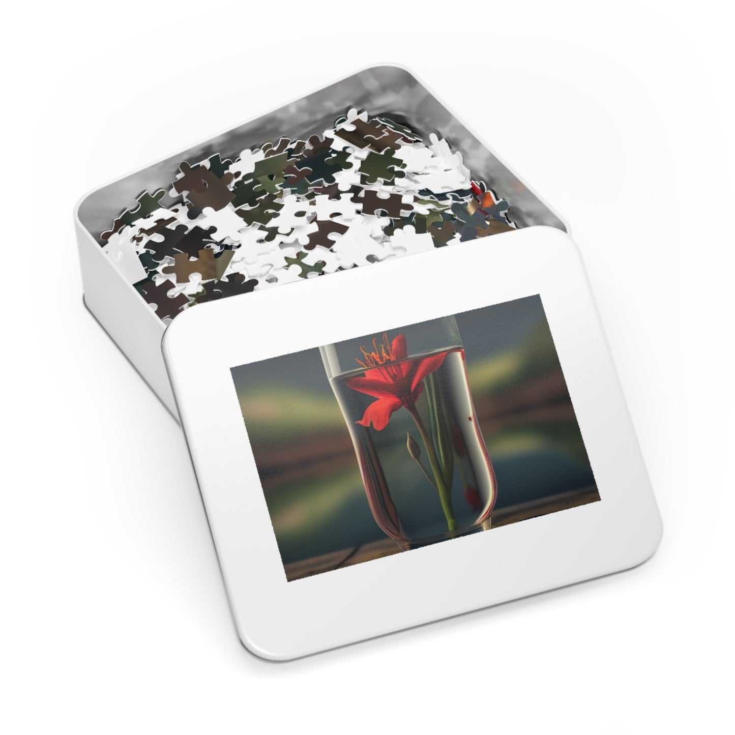 Jigsaw Puzzle (30, 110, 252, 500,1000-Piece) Red Lily in a Glass vase 1