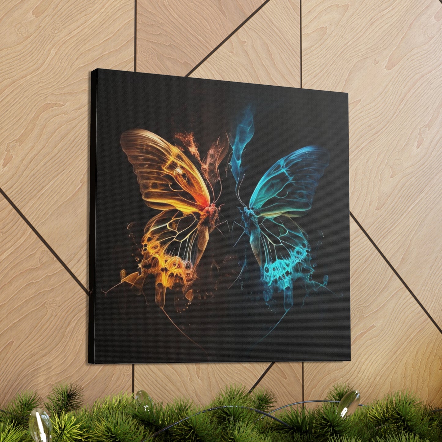 Canvas Gallery Wraps Kiss Neon Butterfly 3