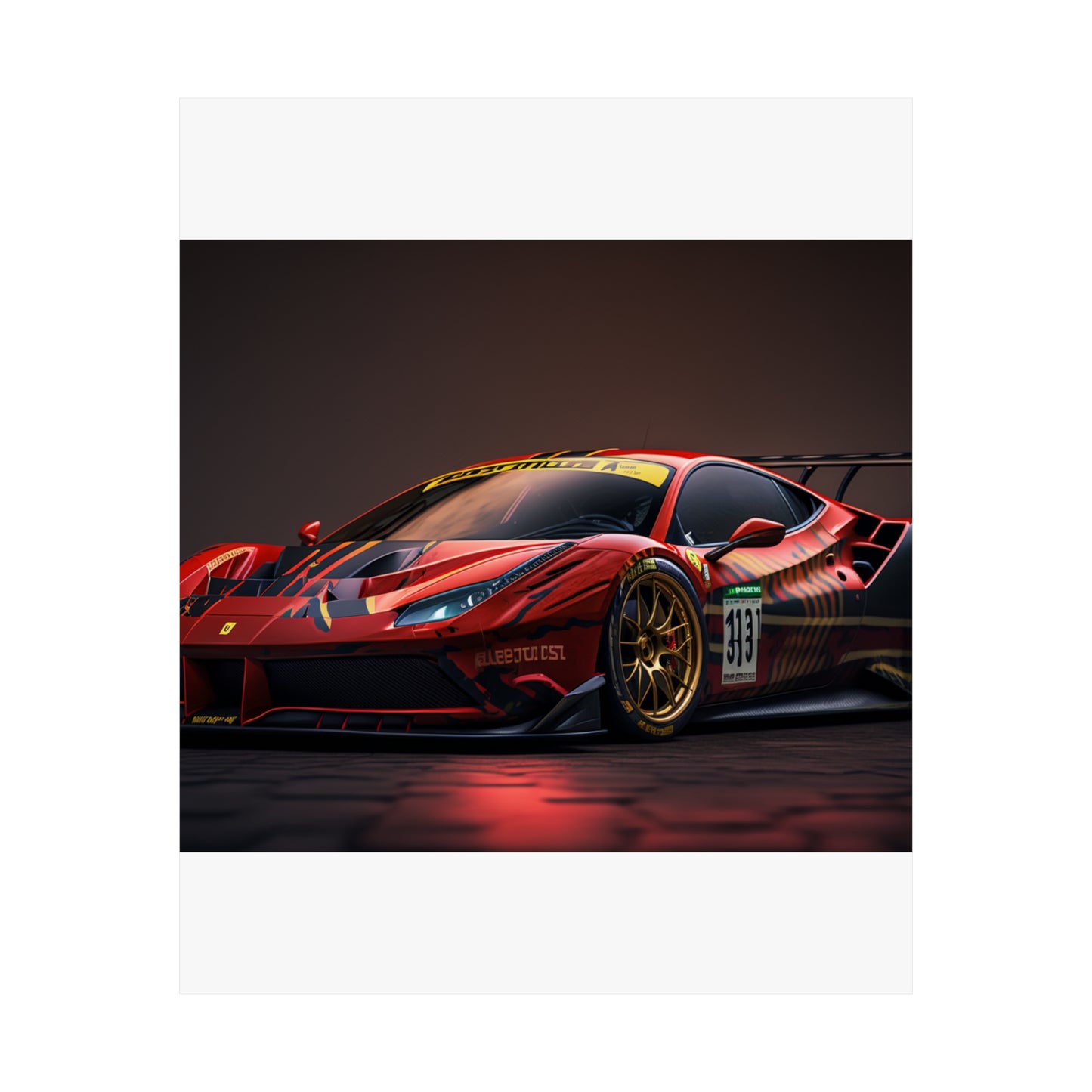 Premium Matte Vertical Posters Ferrari Red 1