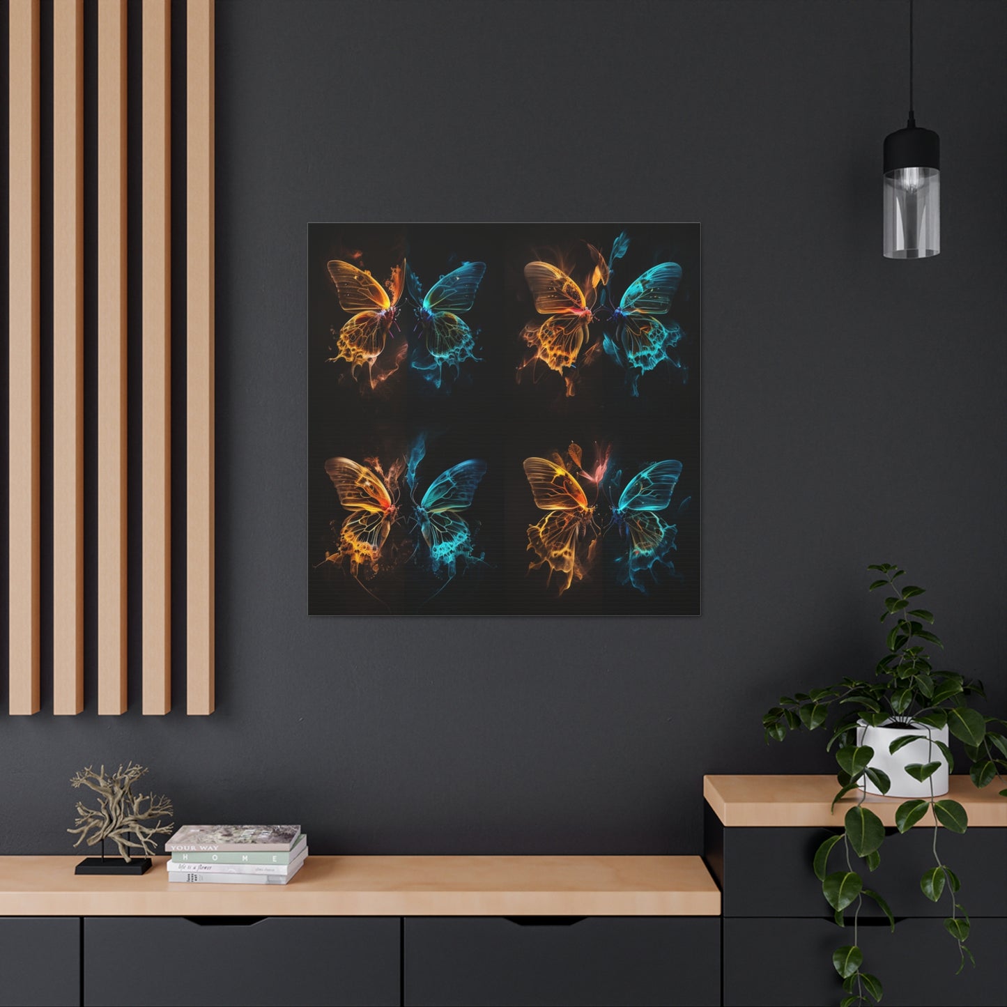 Canvas Gallery Wraps Kiss Neon Butterfly 5