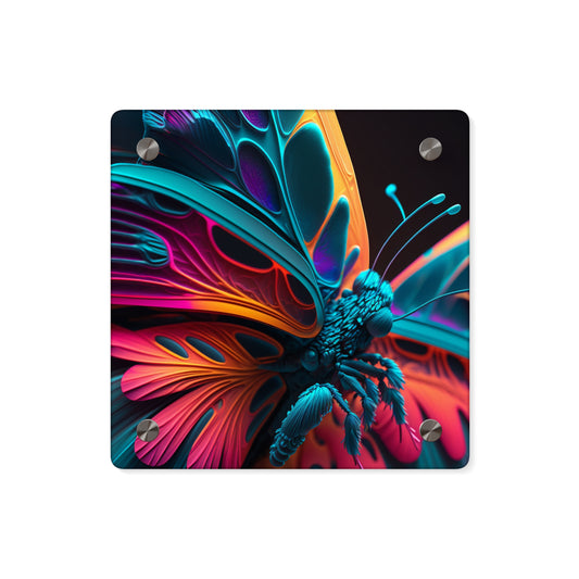 Acrylic Wall Art Panels Neon Butterfly Macro 4