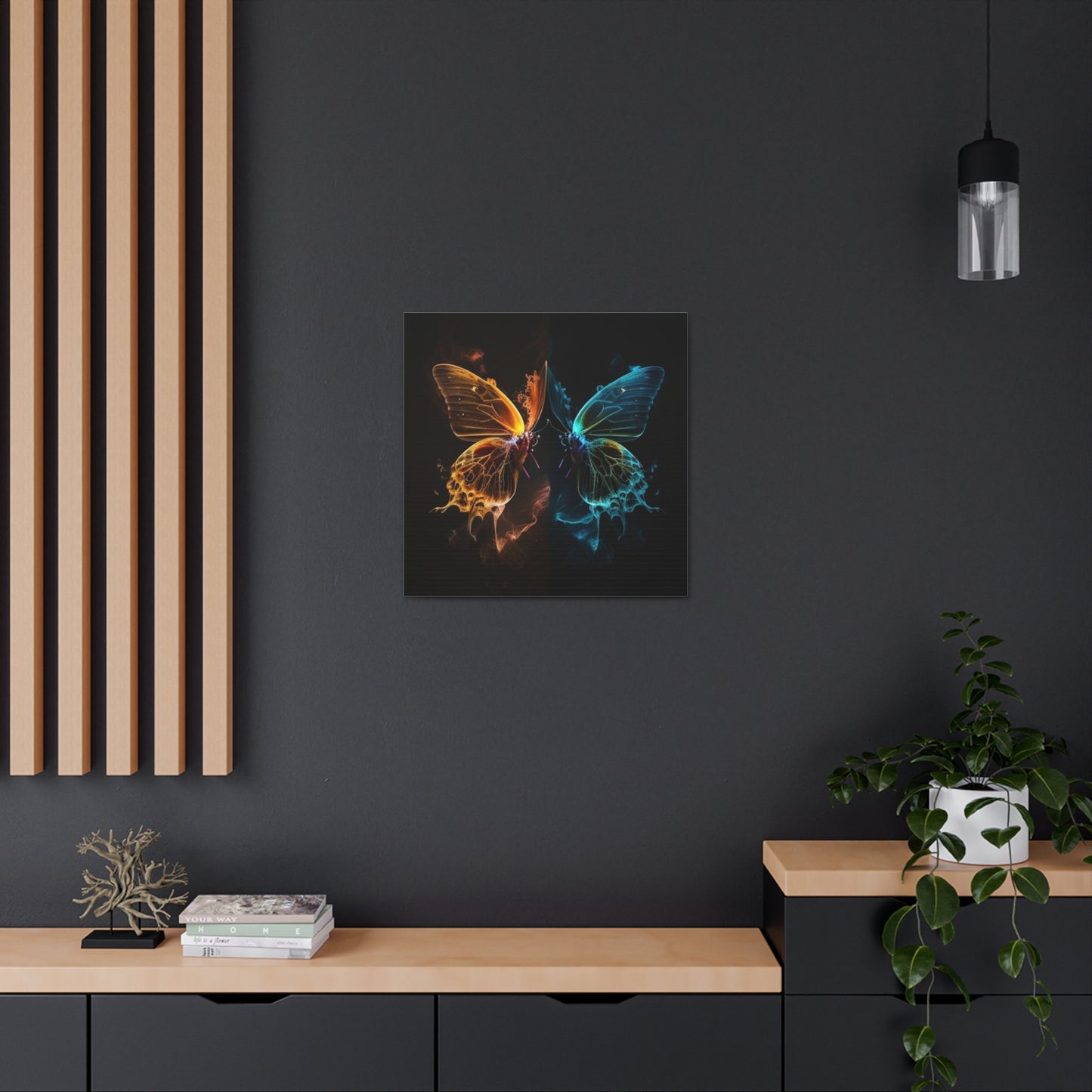 Canvas Gallery Wraps Kiss Neon Butterfly 1