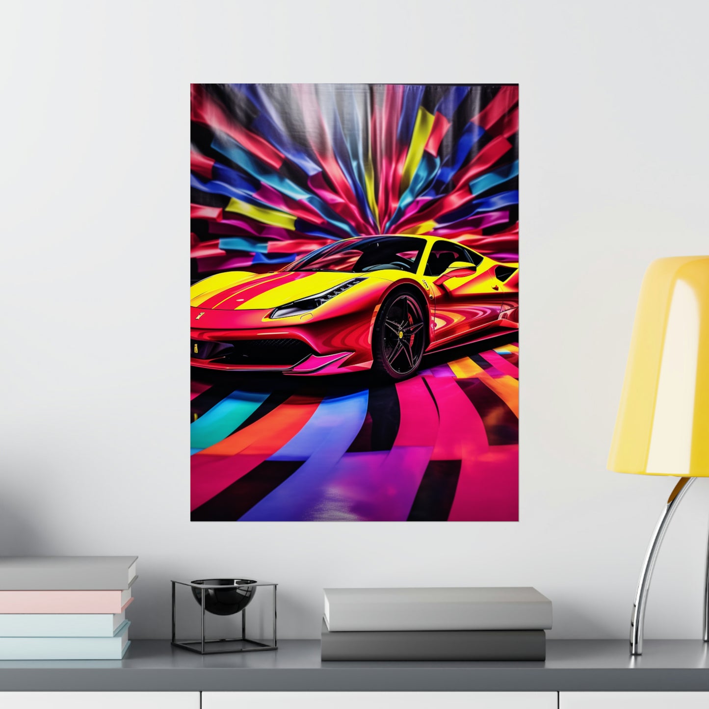 Premium Matte Vertical Posters Macro Flag Ferrari 3