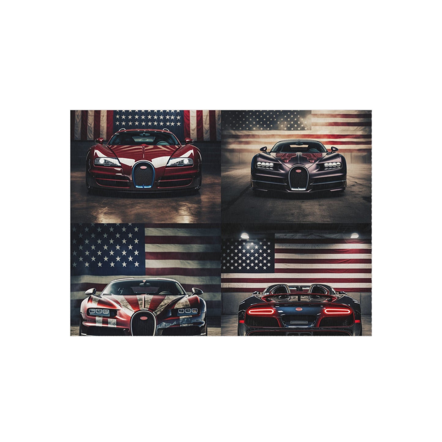 Outdoor Rug  American Flag Background Bugatti 5