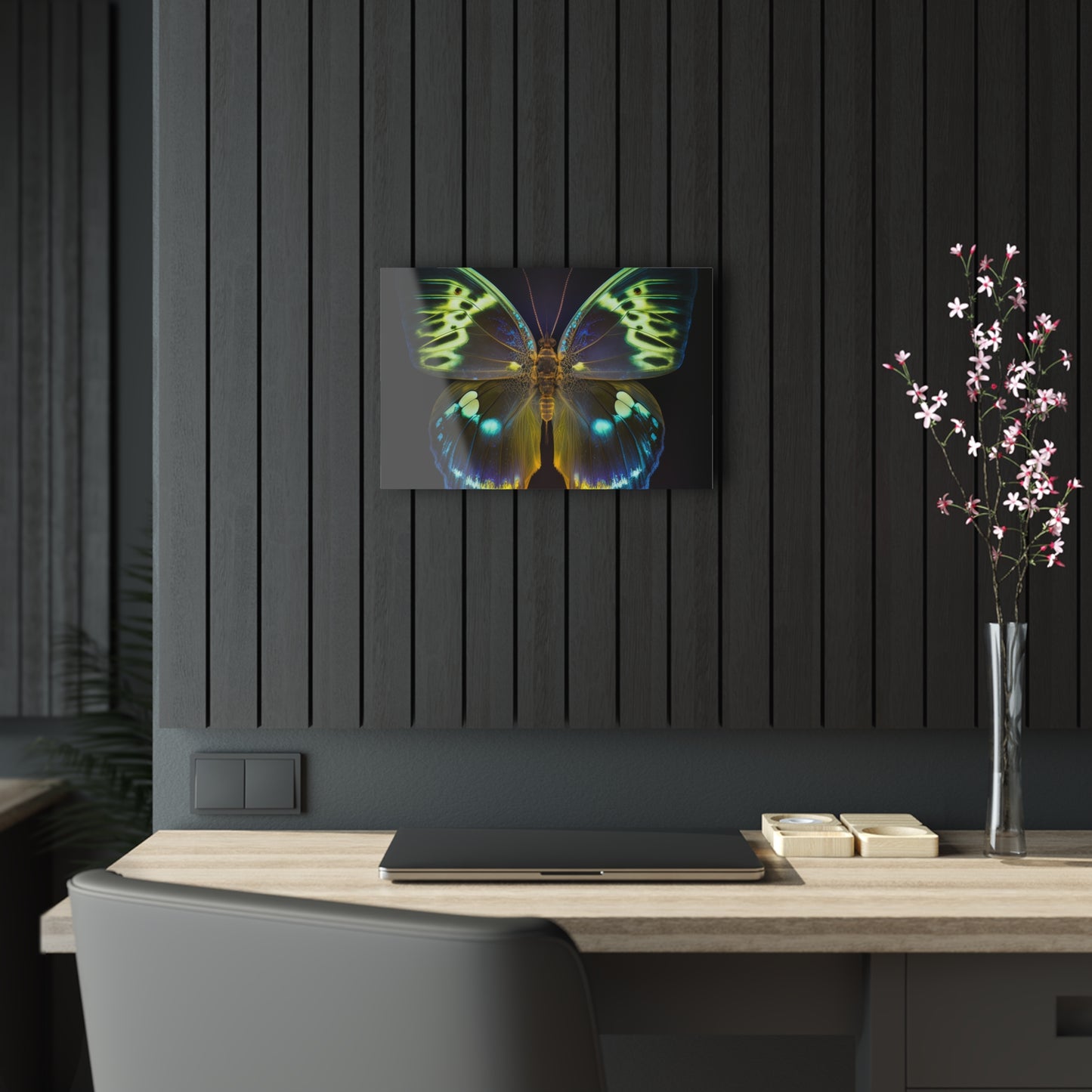 Acrylic Prints Neon Hue Butterfly 1